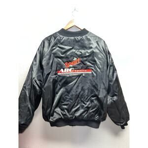 Vintage Squirt Soda Jacket Bomber ABC Sports Promo Black King Louie XL